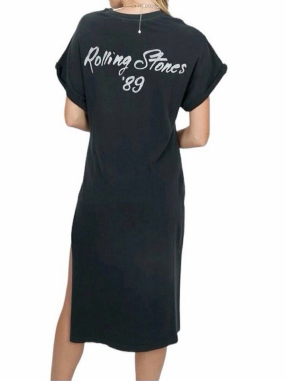 Daydreamer x Free People Charcoal Rolling Stones T-Shirt Dress - Picture 3 of 10
